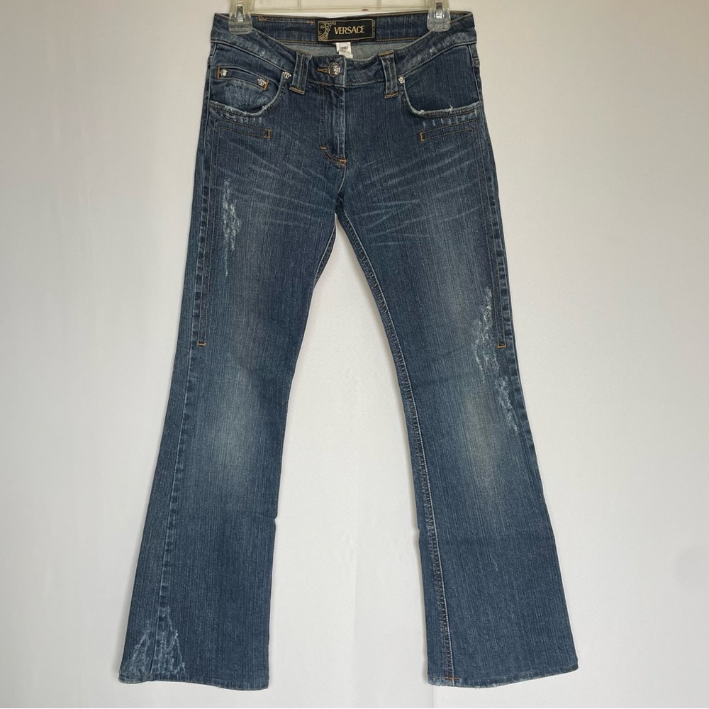 Gianni Versace Couture 90s VTG vintage denim low-rise bootcut jeans size 25